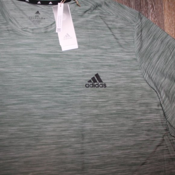 NWT ADIDAS MEN AEROREADY HEATHER GREEN BIG TALL T SHIRT - Picture 4 of 4
